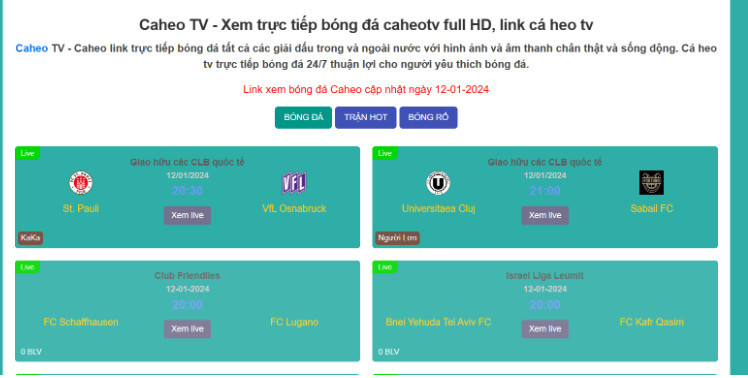 Trải nghiệm thế giới bóng đá đỉnh cao chỉ có tại CaheoTV